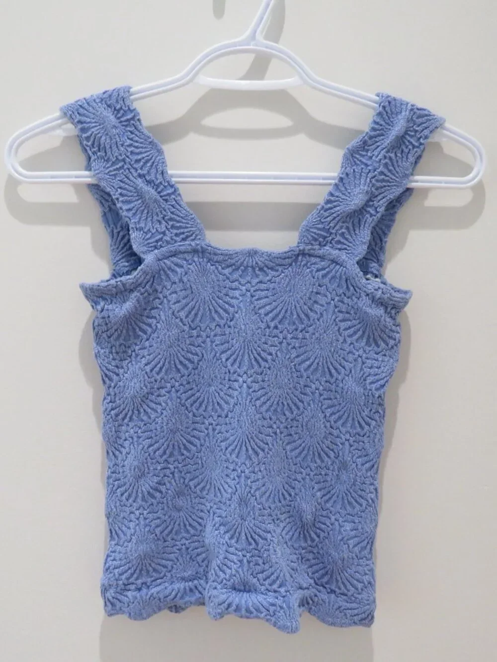 INTIMATELY FREE PEOPLE Love Letter Cami Top Amparo Blue Texture Floral Pastel - Picture 8 of 12